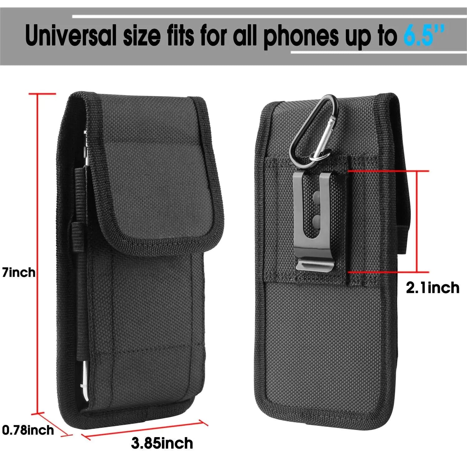 Vertical Cell Phone Holster Pouch Wallet Case With Belt Clip For iPhone Samsung