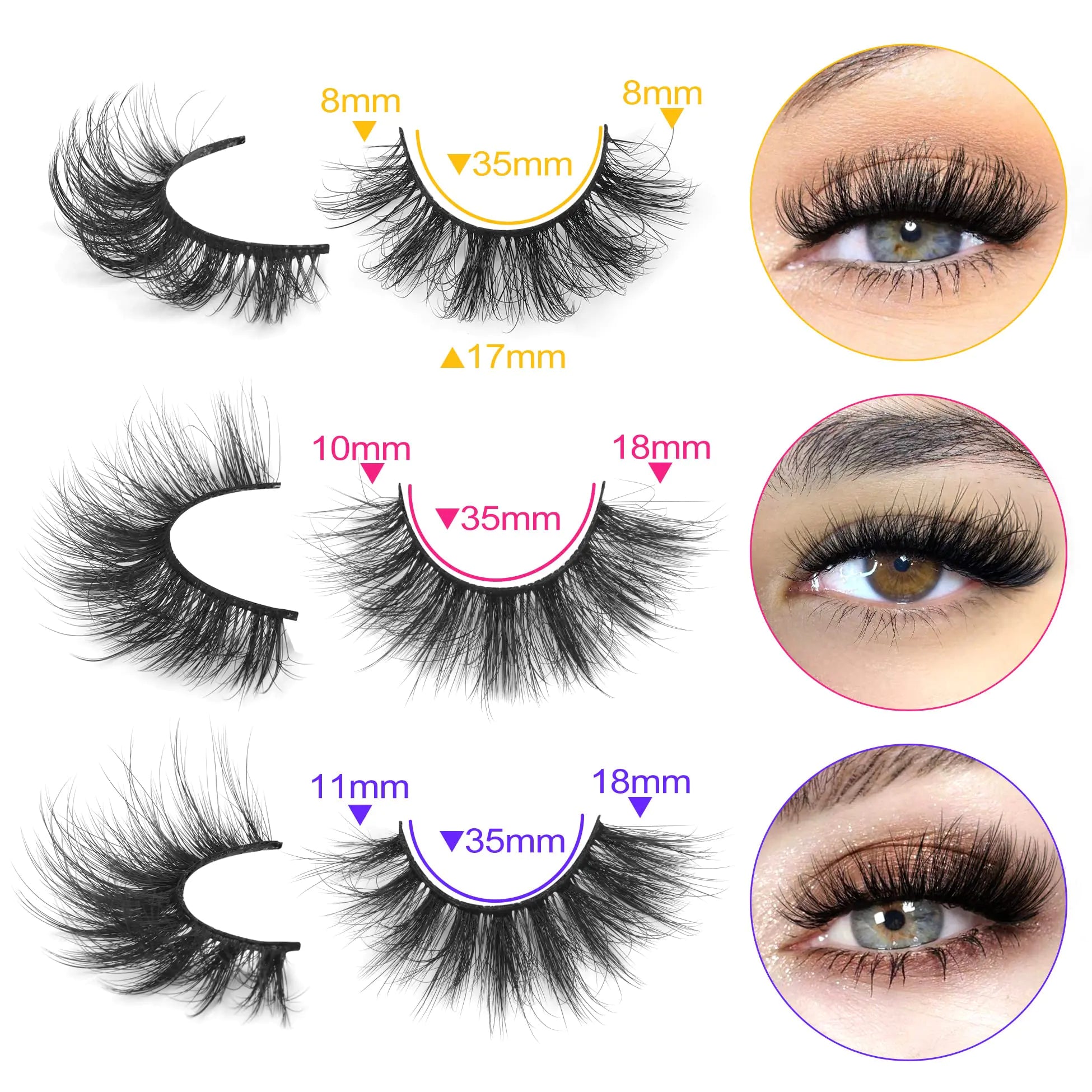 False Eyelashes 30 Pairs Faux Mink Lashes Fluffy Volume Wholesale Eyelashes Wispy Strip Lashes Cat Eye Fake Lashes 6 Styles Multipack by ALICE Z2719