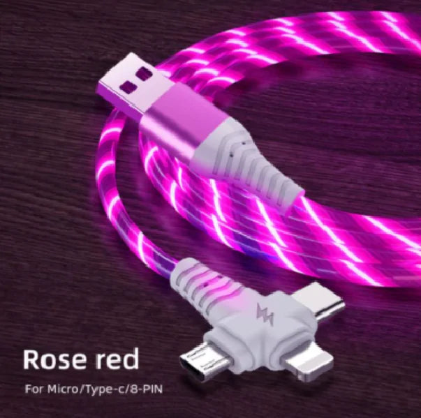 3 in 1 LED Flowing Charging Cable