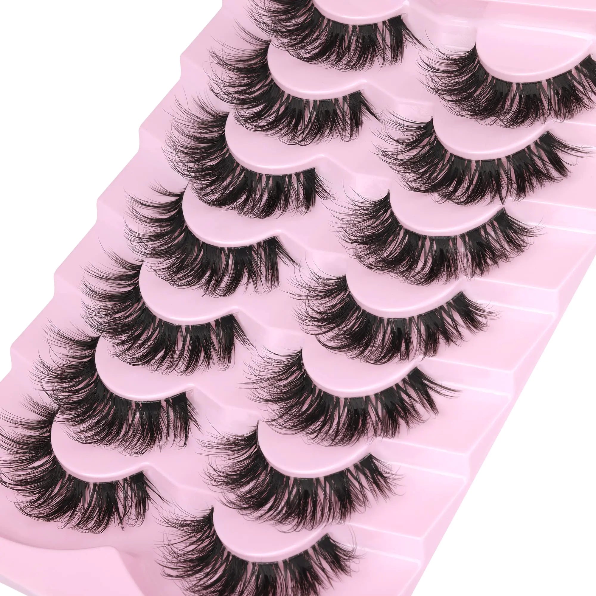 False Eyelashes Clear Band Faux Mink Lashes Fluffy 18mm Long Dramatic Invisible Wispy Lashes Fake Eye Lashes Pack by Kiromiro 6D Clear Band