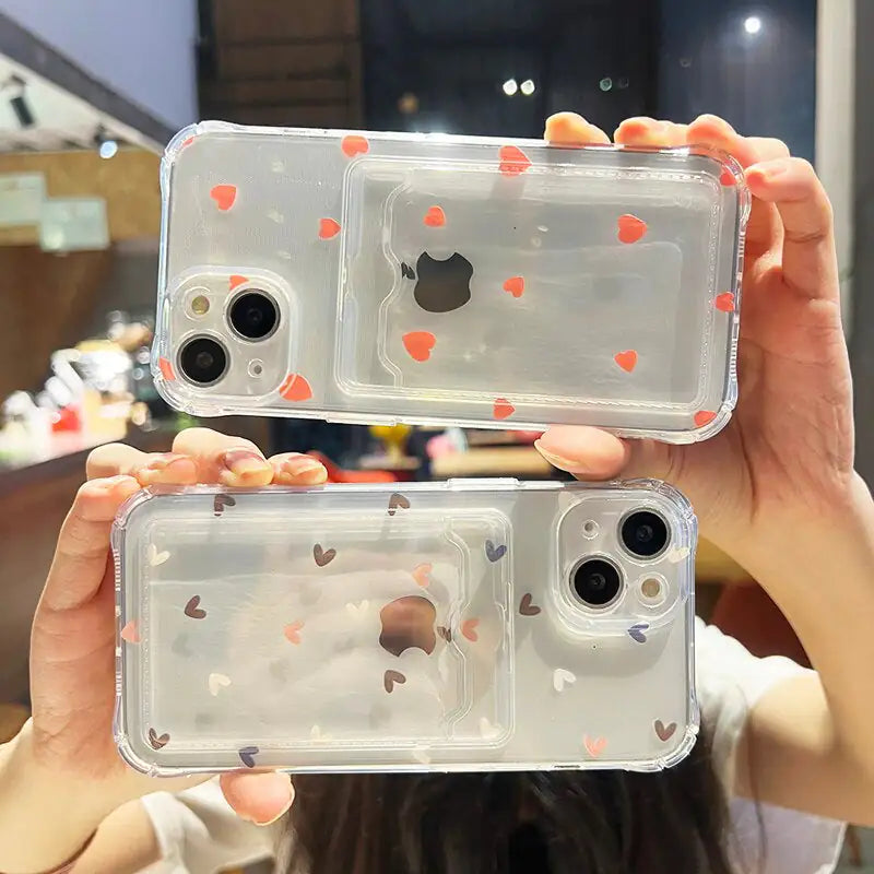 Transparent Love Heart Case For Phones