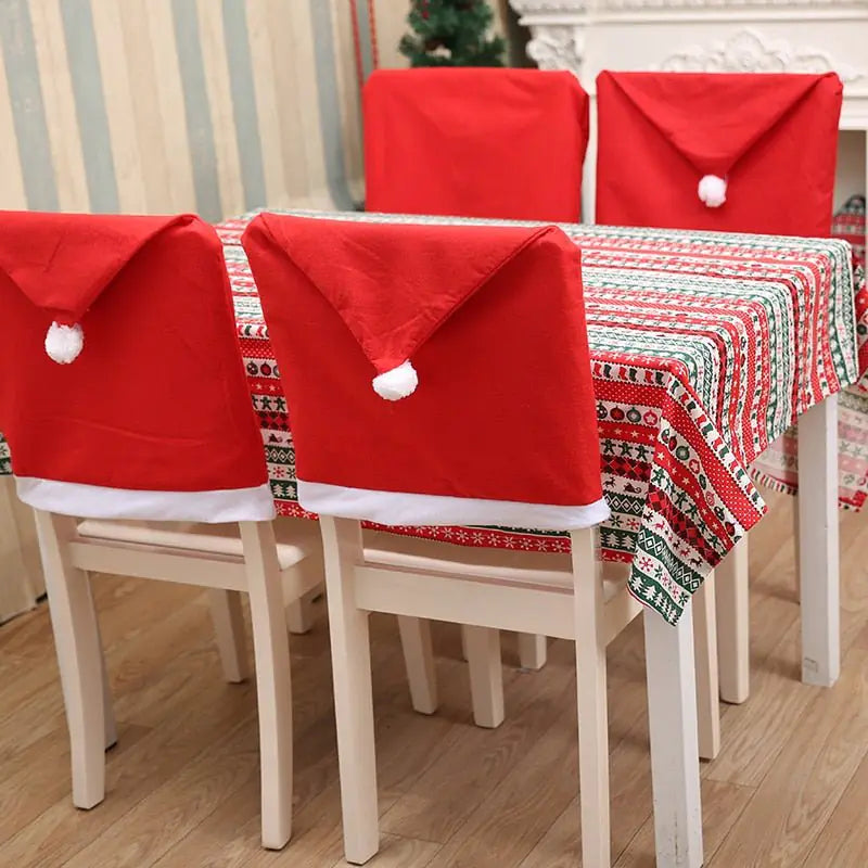 Christmas Santa Hat Chair Covers