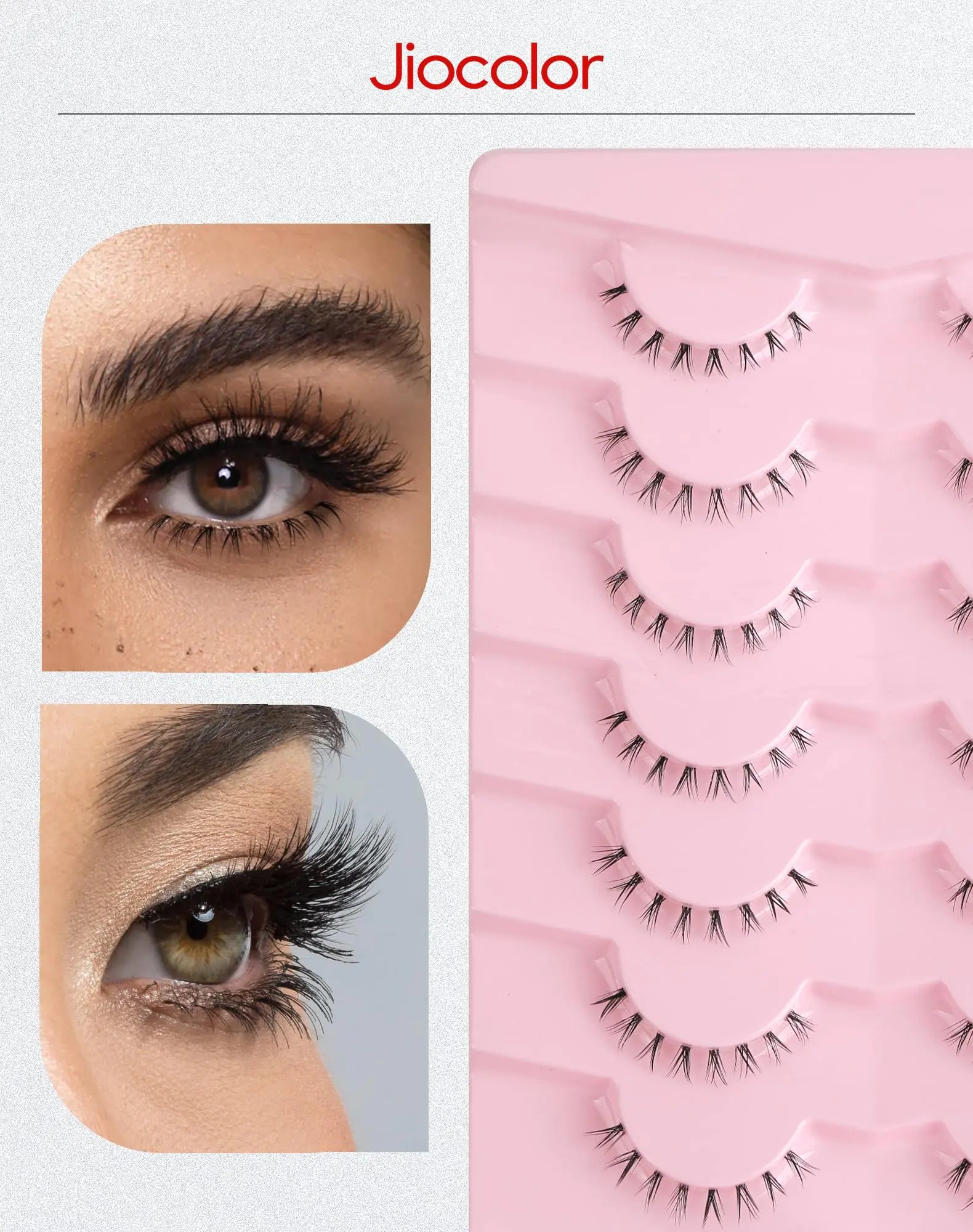 Bottom Lashes Clear Band Wispy Lashes Short C Curl Lower Lashes Natural Under Lashes Pack Jiocolor Cute Bottom Eyelashes 7 Pairs R3