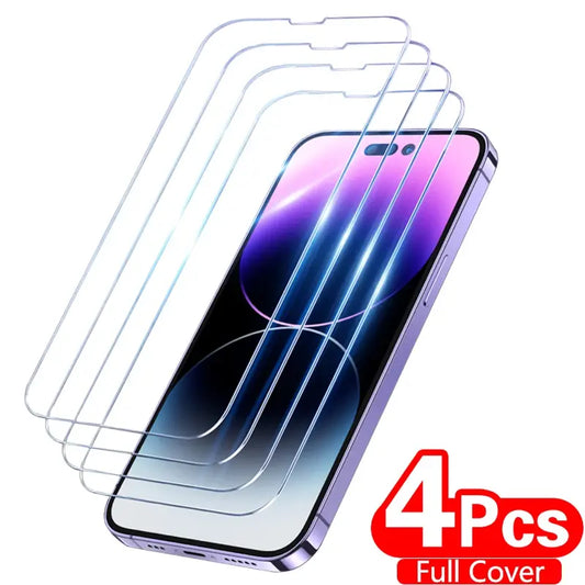 4PCS Full Cover Tempered Glass For iPhone