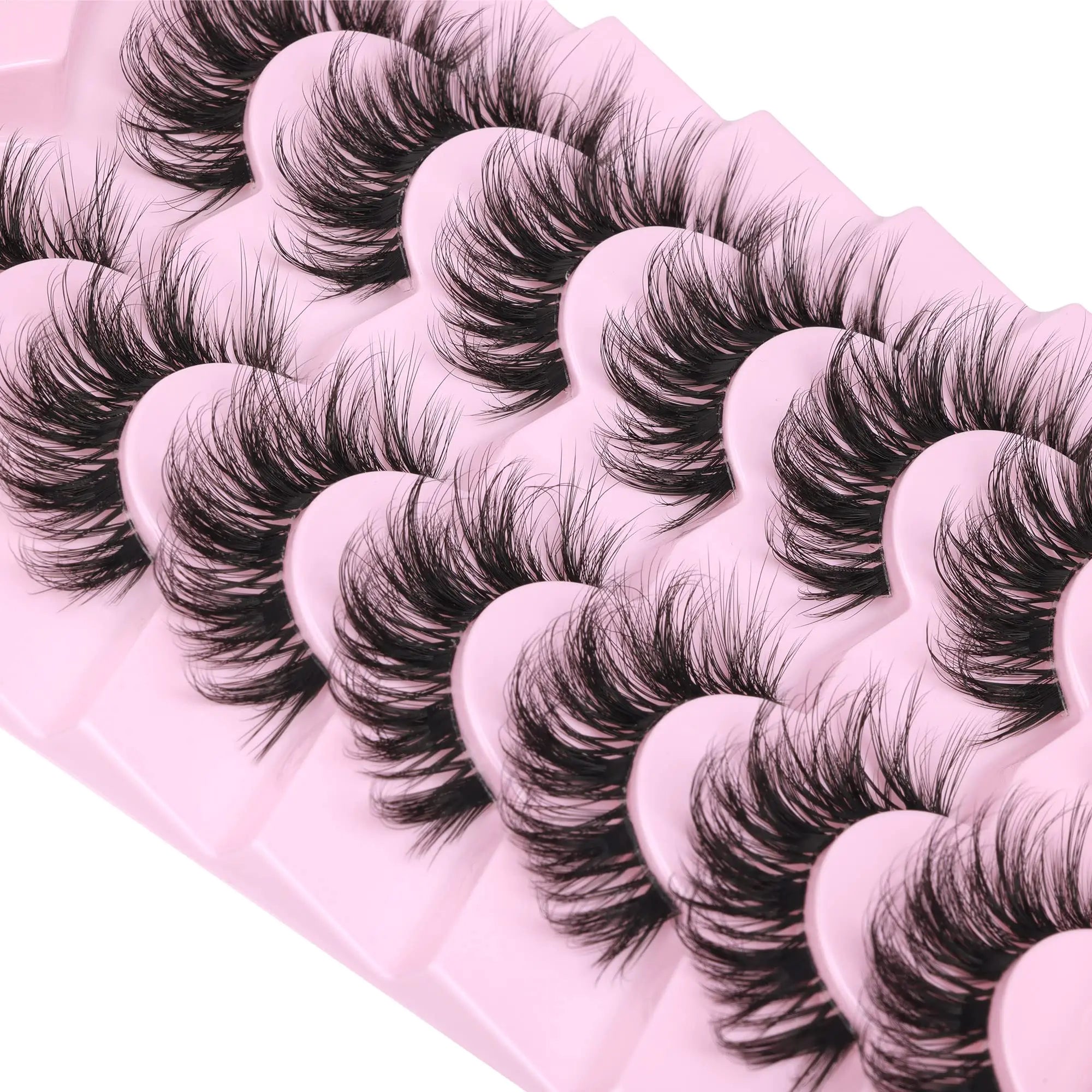 False Eyelashes Clear Band Faux Mink Lashes Fluffy 18mm Long Dramatic Invisible Wispy Lashes Fake Eye Lashes Pack by Kiromiro 6D Clear Band