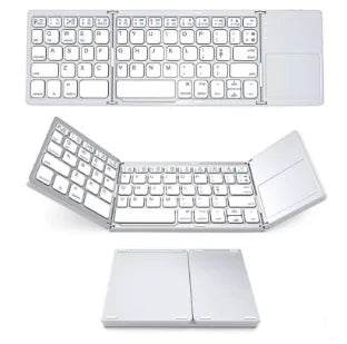 B033 Mini Bluetooth Folding Keyboard with Touchpad - Compatible with Windows, Android, iOS Tablets and Phones