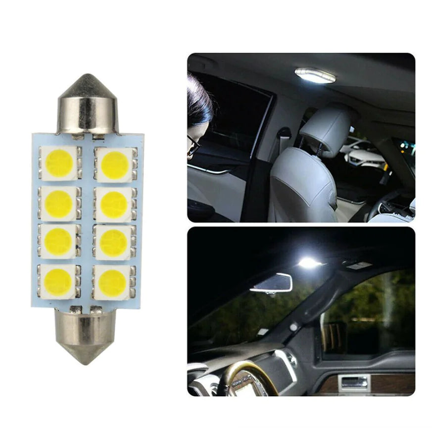 14Pcs T10 36mm LED Interior Car Accessories Kit Map Dome License Plate Lights