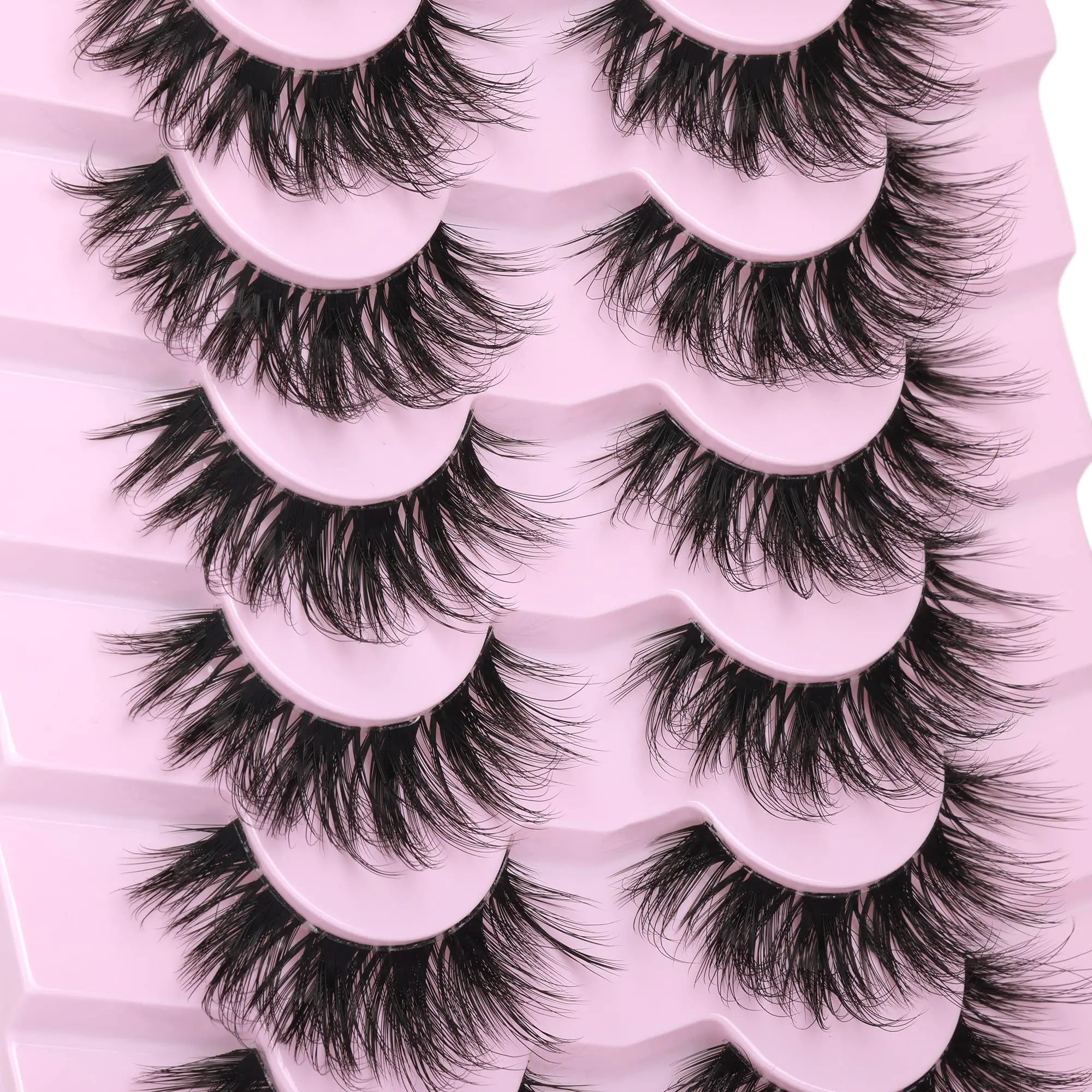 False Eyelashes Clear Band Faux Mink Lashes Fluffy 18mm Long Dramatic Invisible Wispy Lashes Fake Eye Lashes Pack by Kiromiro 6D Clear Band