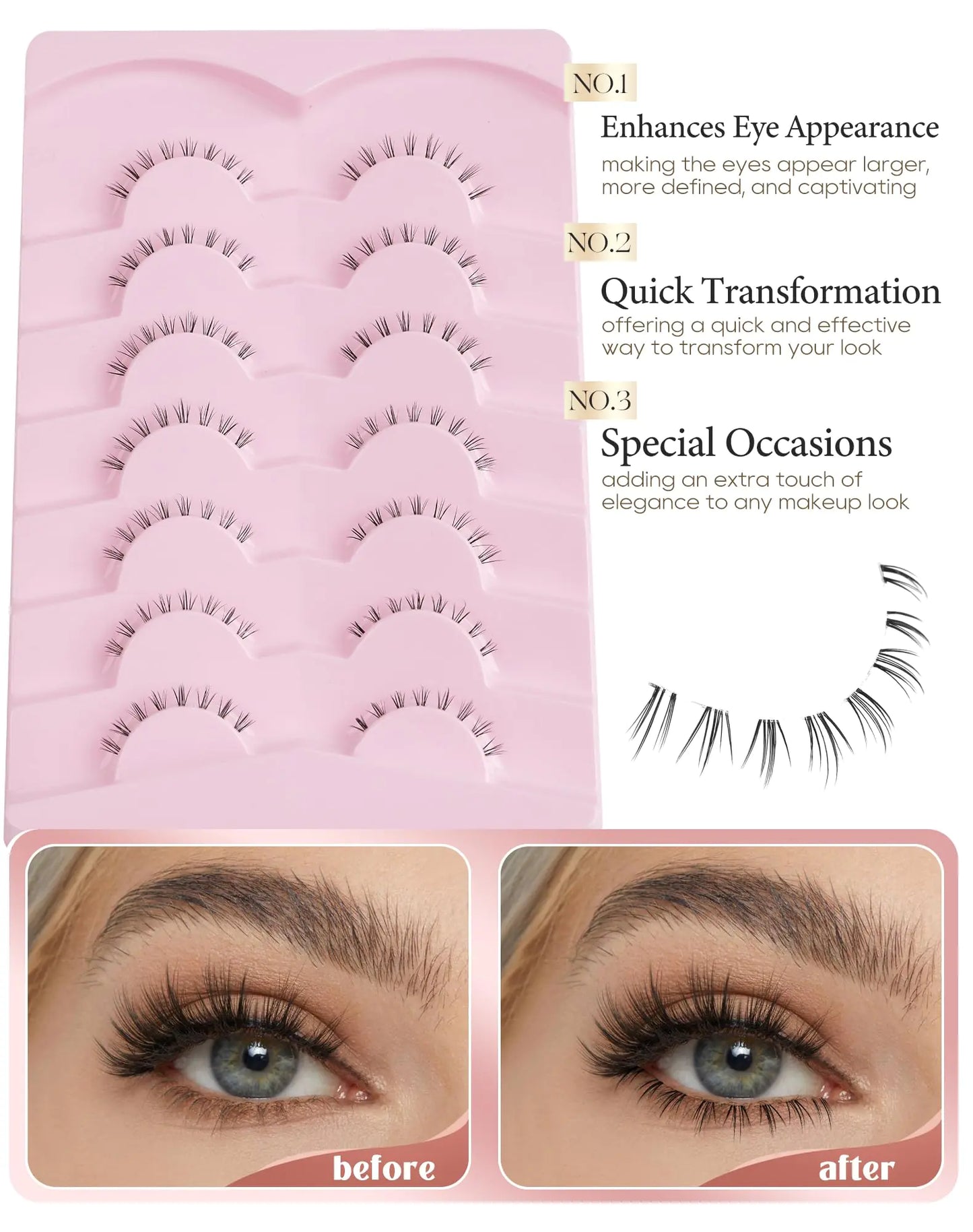 Bottom Lashes Bottom Eyelashes False Lower Lashes Fake Bottom Eyelashes 7 Pairs Bottom-9