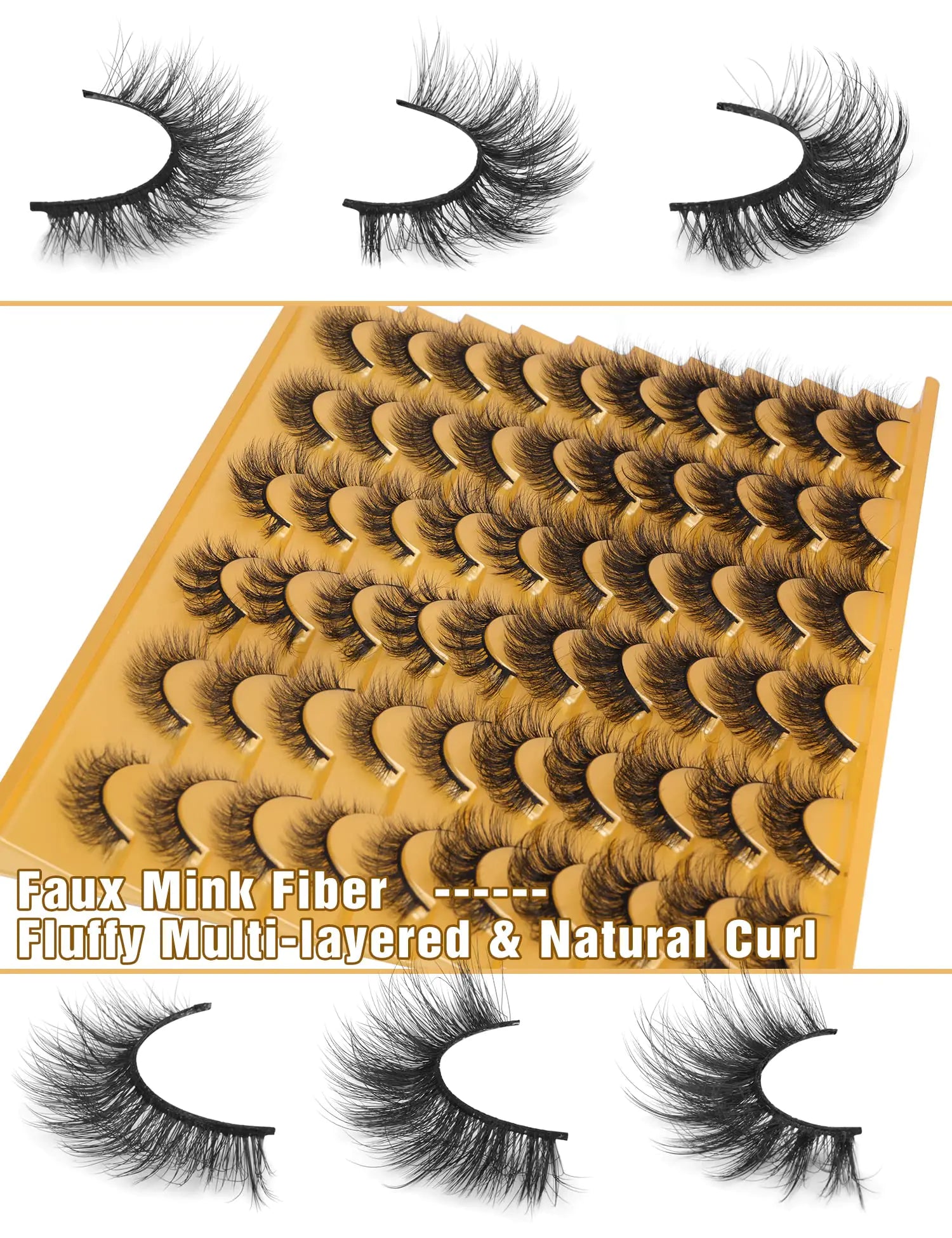 False Eyelashes 30 Pairs Faux Mink Lashes Fluffy Volume Wholesale Eyelashes Wispy Strip Lashes Cat Eye Fake Lashes 6 Styles Multipack by ALICE Z2719