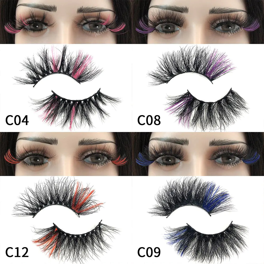 Handmade Fluffy 25MM Colored Lashes