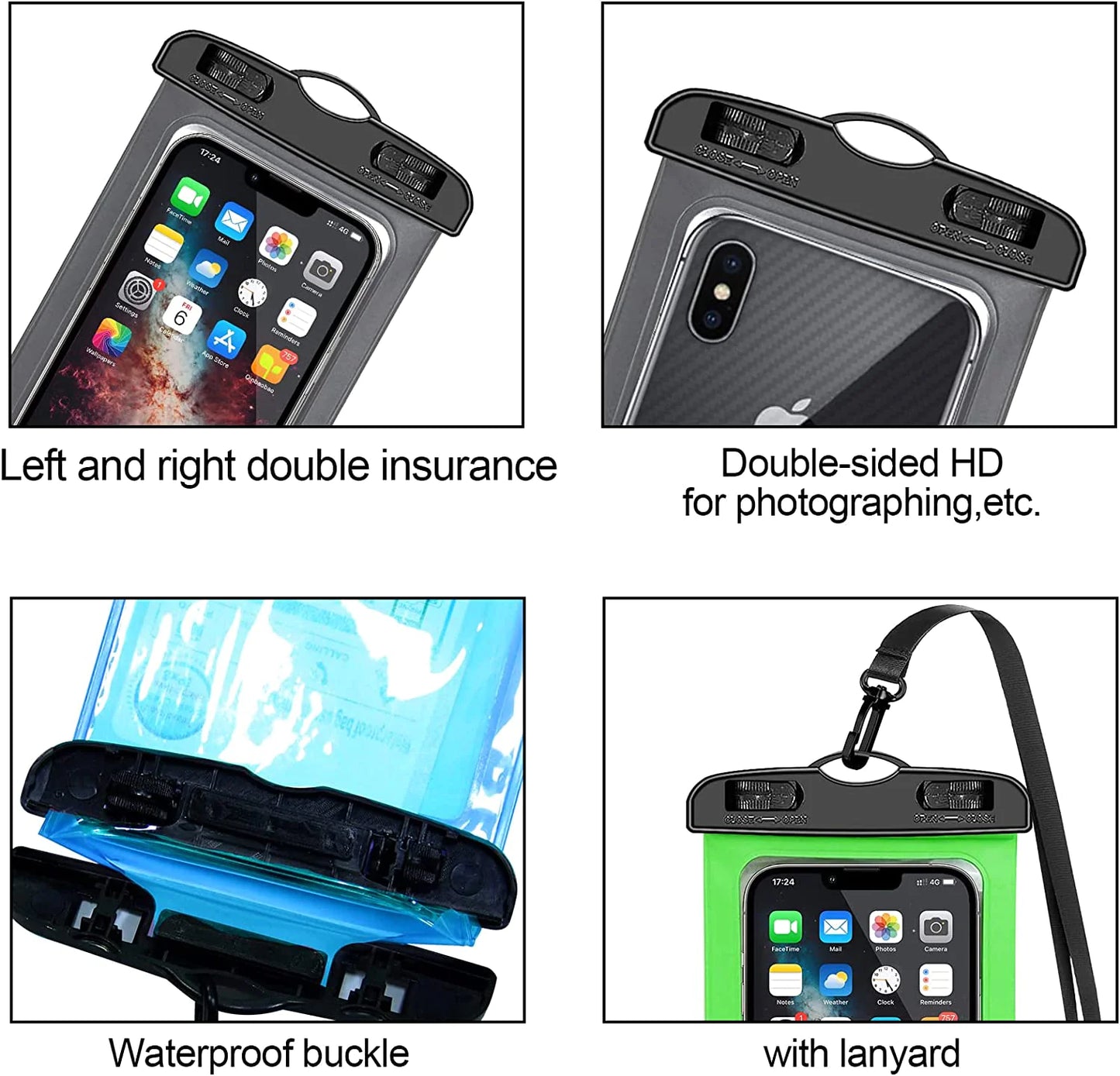 3 Pack Waterproof Floating Cell Phone Pouch Dry Bag Case Cover For Phone Samsung