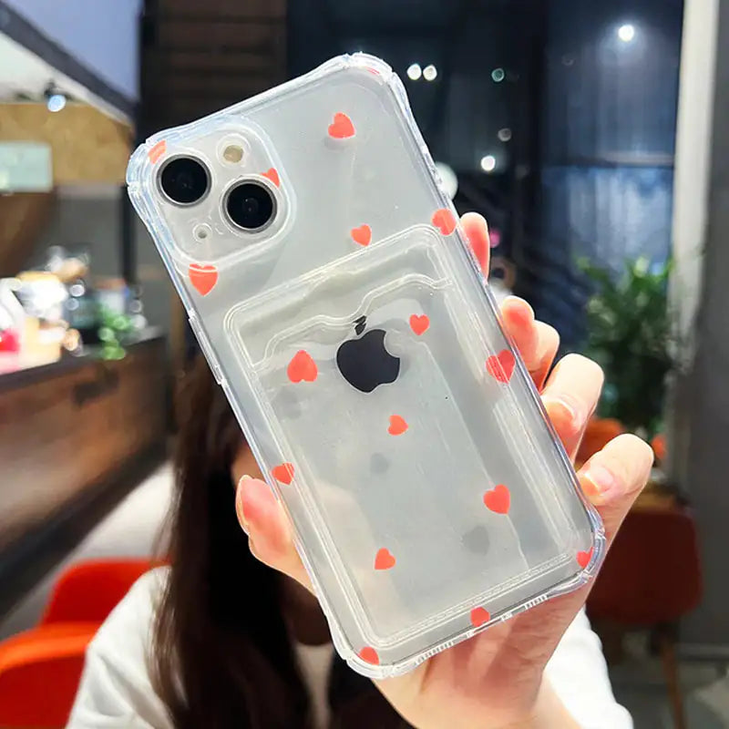 Transparent Love Heart Case For Phones