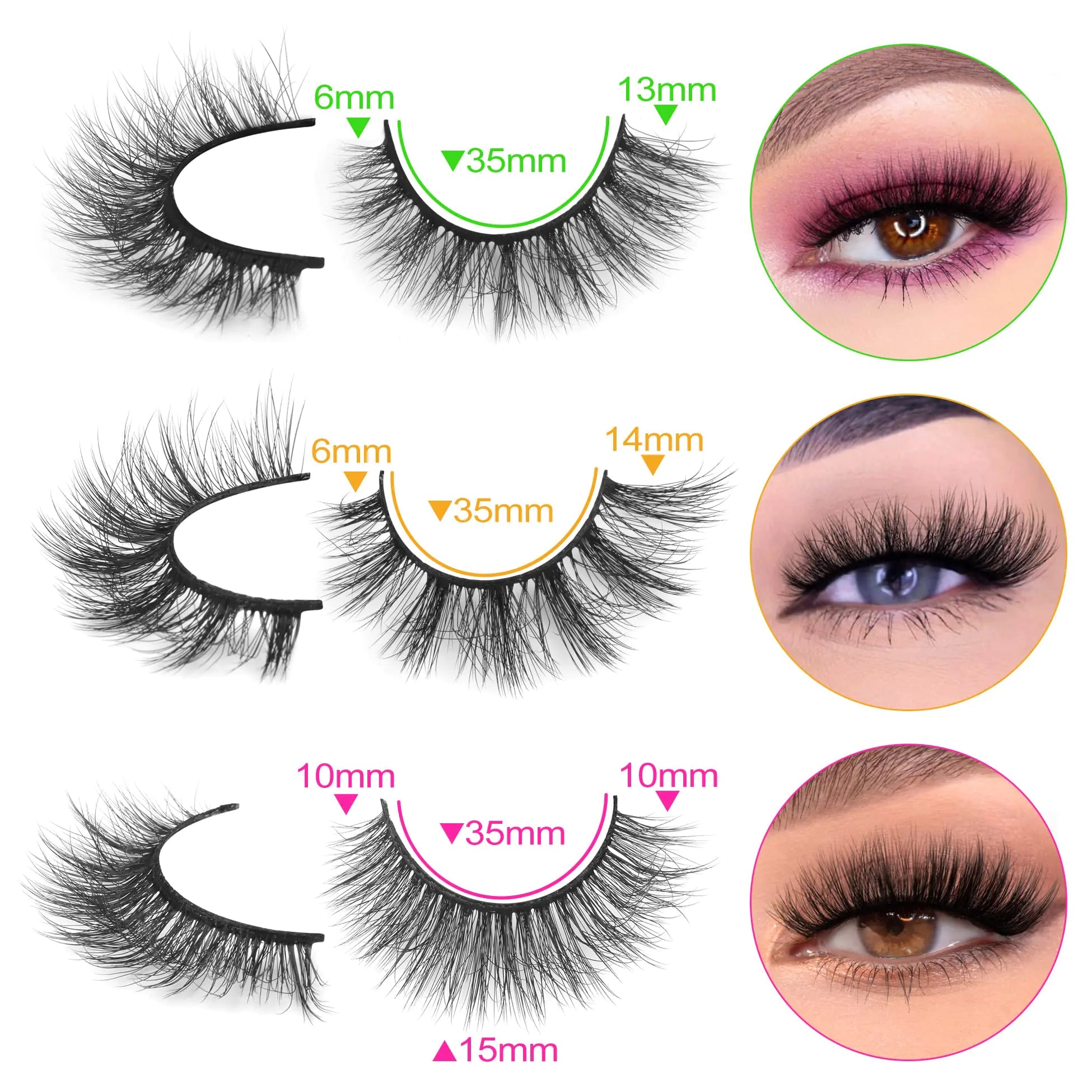 False Eyelashes 30 Pairs Faux Mink Lashes Fluffy Volume Wholesale Eyelashes Wispy Strip Lashes Cat Eye Fake Lashes 6 Styles Multipack by ALICE Z2719