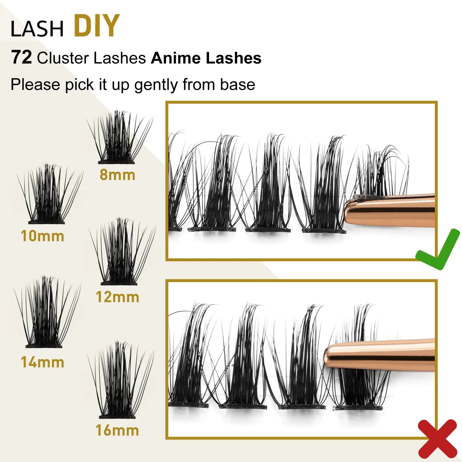 Lash Clusters B37 D Curl Manga Lashes 72 Clusters Lashes DIY Eyelash Extensions Anime Lashes Soft Wispy Eyelash Clusters Extensions Spiky Individual Lashes Cluster DIY at Home (B37,D-8-16MIX) D-8-16 MIX B 37