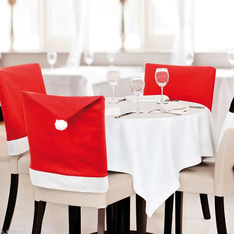 Christmas Santa Hat Chair Covers